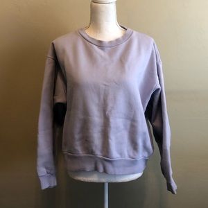 everlane lavender sweater Purple Cotton Blend Large Sweatshirt Round Neck Top